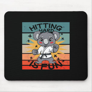Koala Karate Martial Arts Cartoon Energetisch Humo Muismat