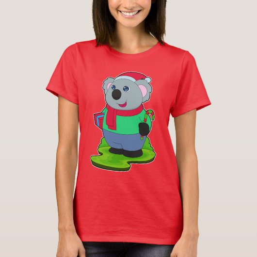 Koala Kerst Candy Cane T-shirt (Voorkant)