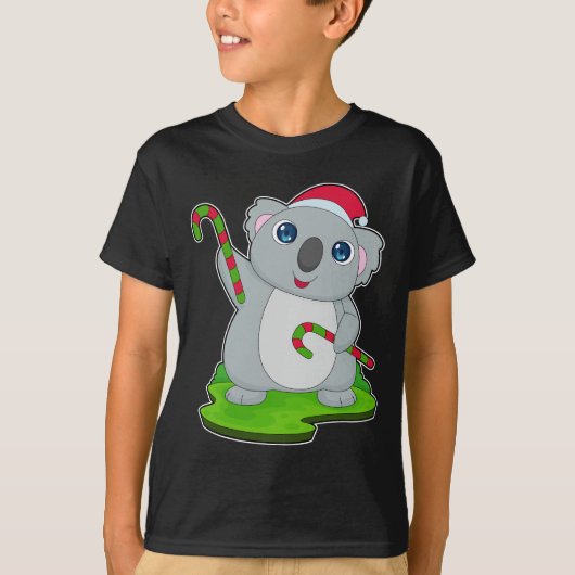 Koala Kerst Candy Cane T-shirt (Voorkant)