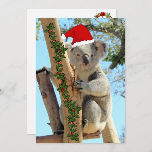 Koala Kerst Flat Kaart (Voorkant / Achterkant)