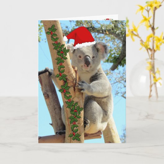 Koala Kerst Kaart (Gele Bloem)