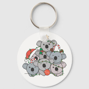 Koala kerstboom Funny Animal Kerstkeycha Sleutelhanger
