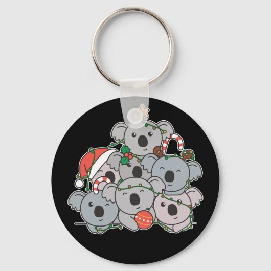 Koala kerstboom Funny Animal Kerstkeycha Sleutelhanger (Voorkant)