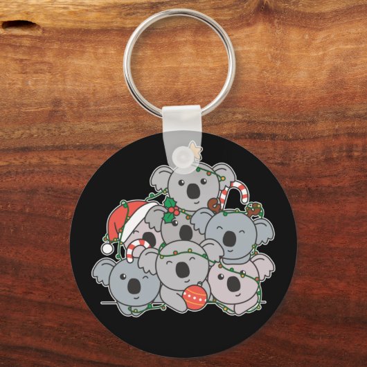 Koala kerstboom Funny Animal Kerstkeycha Sleutelhanger (Voorkant)