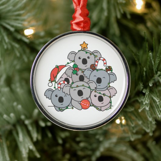 Koala kerstboom Funny Animal Kerstmis Cerami Metalen Ornament (Boom)