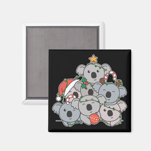 Koala kerstboom Funny Animal Kerstmis Magnet (Voorkant / Achterkant)