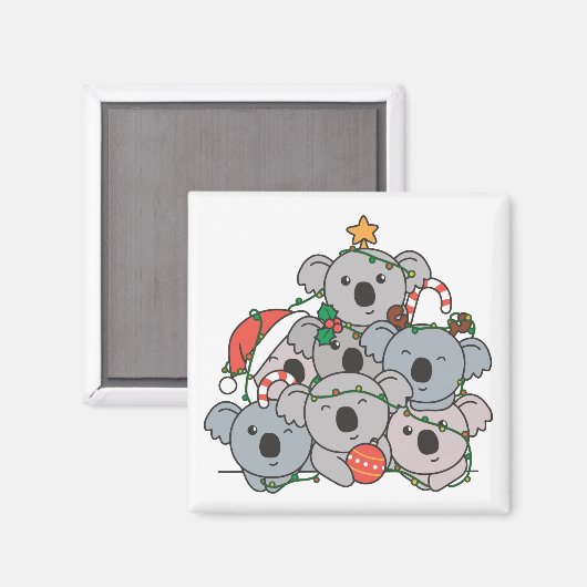 Koala kerstboom Funny Animal Kerstmis Magnet (Voorkant / Achterkant)