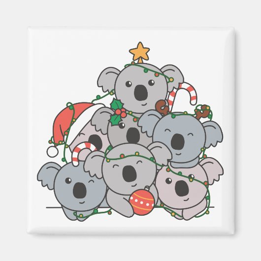Koala kerstboom Funny Animal Kerstmis Magnet (Voorkant)