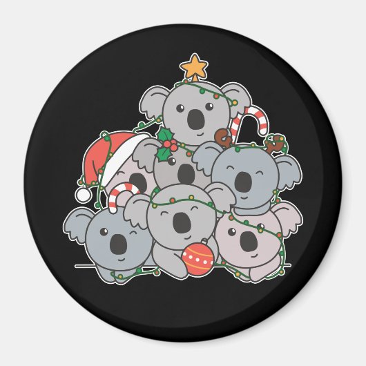 Koala kerstboom Funny Animal Kerstmis Magnet (Voorkant)