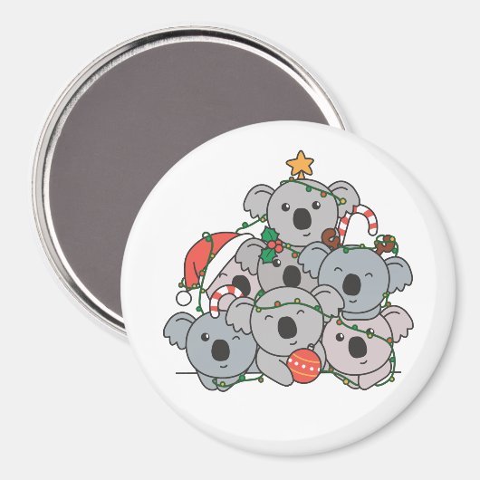 Koala kerstboom Funny Animal Kerstmis Magnet (Voorkant / Achterkant)
