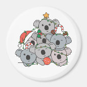 Koala kerstboom Funny Animal Kerstmis Magnet (Voorkant)