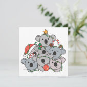 Koala Kerstboom Grappig Dier Kerst Uitnodiging (Staand voorkant)