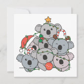 Koala Kerstboom Grappig Dier Kerst Uitnodiging (Voorkant)