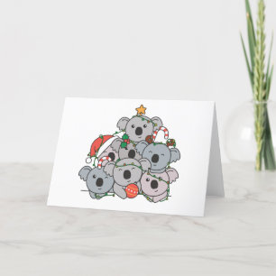 Koala Kerstboom Grappig Dier Kerst Vakantie Feestdagen Kaart