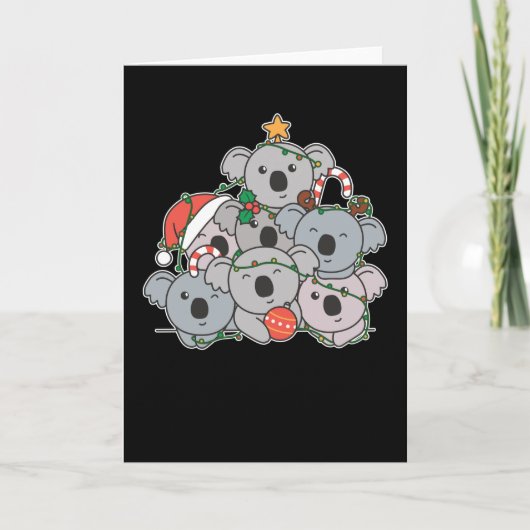 Koala Kerstboom Grappig Dier Kerstmis Feestdagen Kaart (Voorkant)