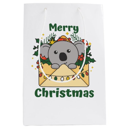 Koala Kerstbrief Winterdieren Koalas Medium Cadeauzakje (Voorkant)