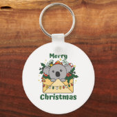 Koala Kerstbrief Winterdieren Koalas Sleutelhanger (Voorkant)