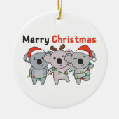 Koala-kerstdieren Koalas Merry-kerstabel Keramisch Ornament (Voorkant)
