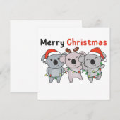 Koala Kerstdieren Koalas Merry Kersti Inv Kaart (Voorkant / Achterkant)