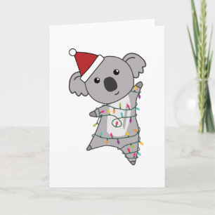Koala kerstfeest gevierd licht staartdier kaart