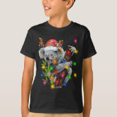 Koala Kerstlampjes Funny Santa Hat Merry Chris T-shirt (Voorkant)