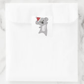Koala Kerstmis Dieren Kinder kerstman Vierkante Sticker (Tas)