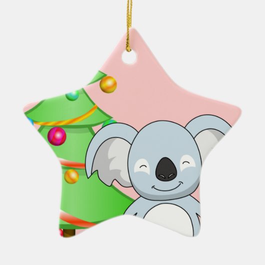Koala Kerstmis Keramisch Ornament (Voorkant)