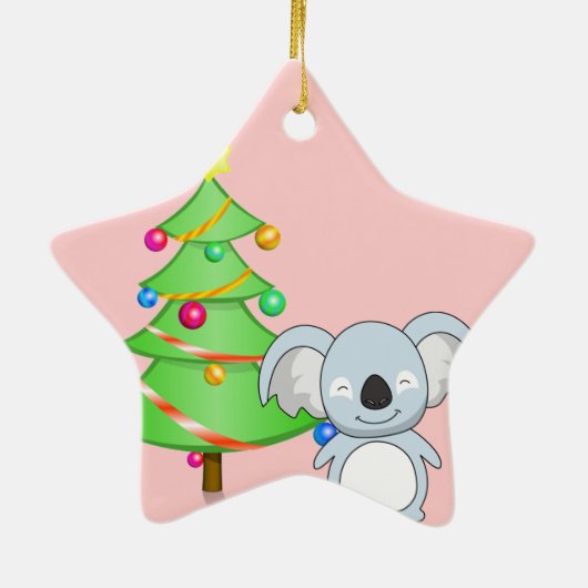 Koala Kerstmis Keramisch Ornament (Achterkant)