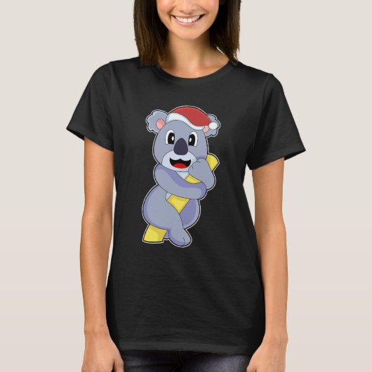 Koala Kerstmis Kerstman hoed T-shirt (Voorkant)