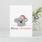 Koala Kerstmis Sneeuw Winter Dieren Koala's Koffie Feestdagenkaart (Staand voorkant)