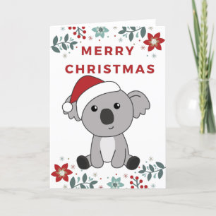 Koala Kerstmis Sneeuw Winter Dieren Koala's Vakant Feestdagen Kaart