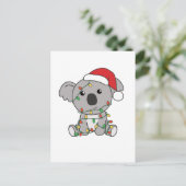 Koala Kerstmis Winter Dieren Koalas Feestdagenkaart (Staand voorkant)