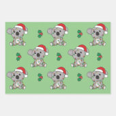 Koala Kerstmis Winter Dieren Vakantie Koala's Inpakpapier Vel (Voorkant 3)