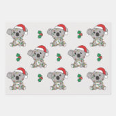 Koala Kerstmis Winter Dieren Vakantie Koala's Inpakpapier Vel (Voorkant)