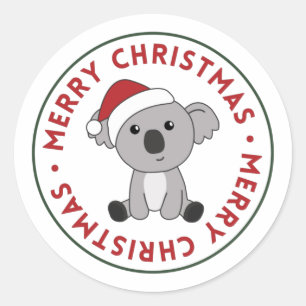 Koala Kerstsneeuwwinterdieren Koalas Classic Ronde Sticker