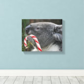 Koala kerstsnoepriet canvas afdruk (Insitu (Houten vloer))
