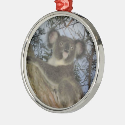 Koala Kerstversier Metalen Ornament (Links)