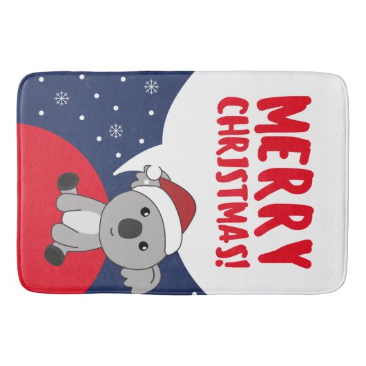 Koala Kerstwinter winterdieren Koalas Bath Ma Badmat (Voorkant)