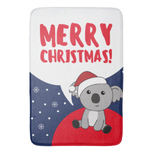 Koala Kerstwinter winterdieren Koalas Bath Ma Badmat