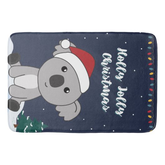 Koala Kerstwinter winterdieren Koalas Bath Ma Badmat (Voorkant)