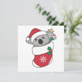 Koala Kerstwinter winterdieren Koalas Feestdagenkaart (Staand voorkant)