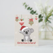Koala Kerstwinter winterdieren Koalas Holiday Feestdagenkaart (Staand voorkant)