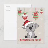 Koala Kerstwinter winterdieren Koalas Holiday Feestdagenkaart (Voorkant / Achterkant)