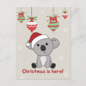 Koala Kerstwinter winterdieren Koalas Holiday Feestdagenkaart (Voorkant)