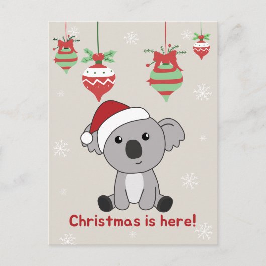 Koala Kerstwinter winterdieren Koalas Holiday Feestdagenkaart (Voorkant)