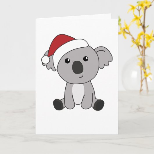 Koala Kerstwinter winterdieren Koalas Kaart (Gele Bloem)