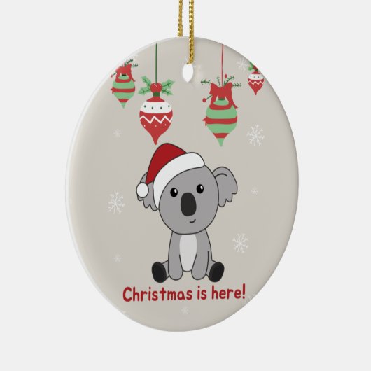 Koala Kerstwinter winterdieren Koalas keramisch Keramisch Ornament (Rechts)