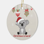 Koala Kerstwinter winterdieren Koalas keramisch Ornament (Links)