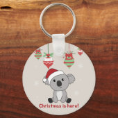Koala Kerstwinter winterdieren Koalas Keychai Sleutelhanger (Voorkant)