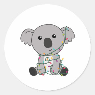 Koala Kerstwinter winterdieren Koalas Ronde Sticker